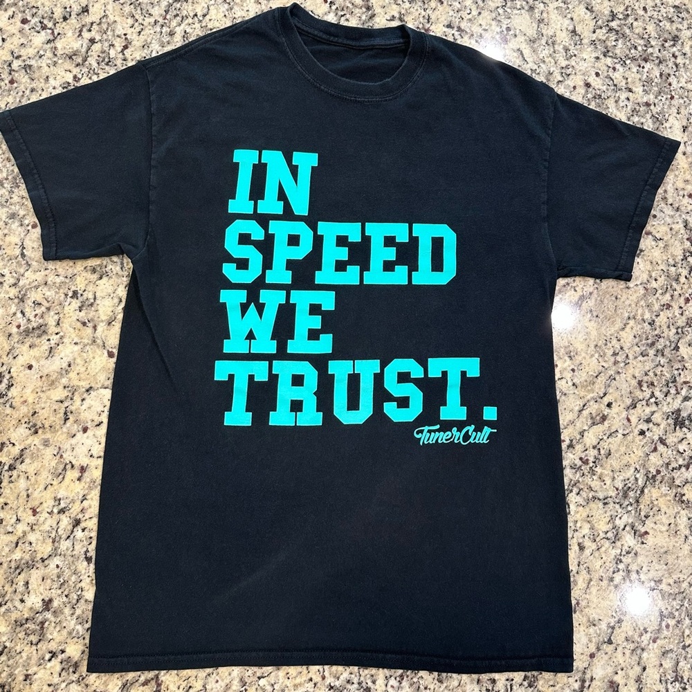 Men’s Size Medium Black Tuner Cult Short-Sleeve T-Shirt In Speed We Trust